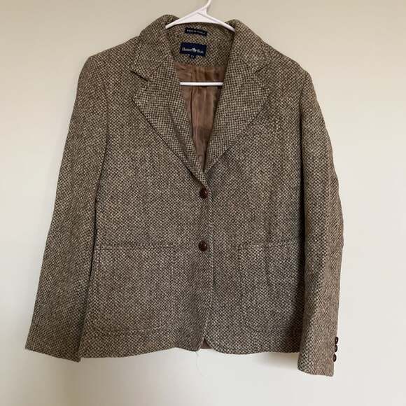 Hunters Run Jackets & Blazers - Harris Tweed‎ Vintage Hunter’s Run 100% Wool Blazer Women’s 13 Brown Check